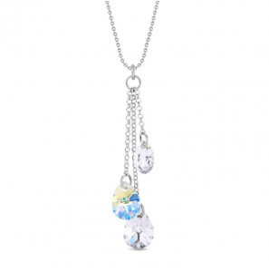 Spark DROPLETS necklace Crystal - Aurore Borealis - 1582