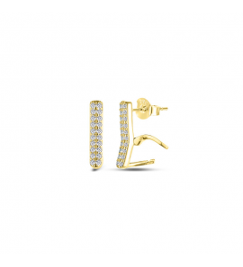 MY iMenso Carezza earstud Double Zirconi for M&L stones (925/1Mgold-plated) - 3230089