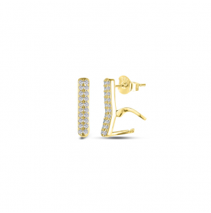 MY iMenso Carezza earstud Double Zirconi for M&L stones (925/1Mgold-plated) - 3230089