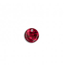 MY iMenso Carezza Round single stone "abalone in red resin" flat 12mm - 3230128