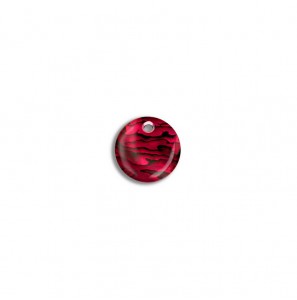 MY iMenso Carezza Round single stone "abalone in red resin" flat 12mm - 3230128