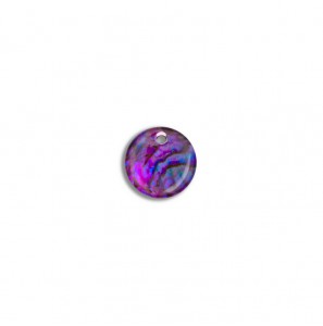 MY iMenso Carezza Round single stone "abalone in purple resin" flat 12mm - 3230129