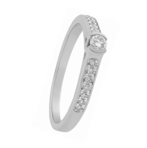 ID wg dames ring met diam/bril 0.20 crt. mt. 17½ - 3230133