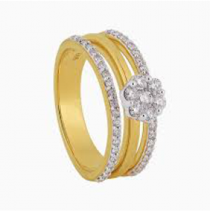 Eclat dames ring rozet met bijzetringen vast 0.62 crt. G-VS/SI - 3230134