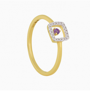 ID dames ring met  Amethist en 0.10 crt TW/SI - 3230138