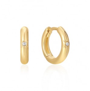 Ania  Haie Pop Charms - Oorringen met klapsluiting - Zilver / 14kt GP - Zirkonia - 3230168