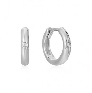 Ania  Haie Pop Charms - Oorringen met klapsluiting - Zilver / Gerodineerd - Zirkonia - 3230169