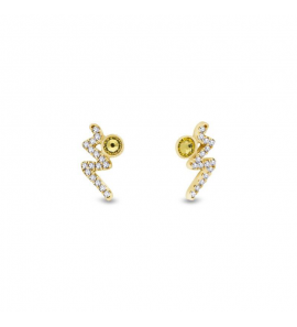 Spark ZIG ZAG gilded Earrings L. Topaz - 3230228