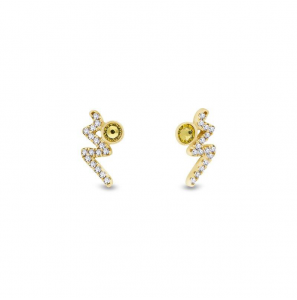 Spark ZIG ZAG gilded Earrings L. Topaz - 3230228