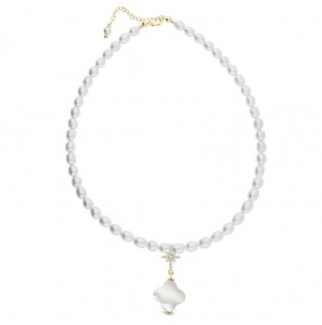 Spark TRIFOGLIO gilded Necklace Mather of Pearl - white, white freshwater pearls - 3230230