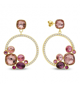 Spark KALEIDOSCOPE gilded Earrings Vintage Rose, Amethyst, Rose, L. Rose, Fuchsia - 3230232