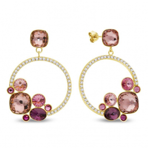 Spark KALEIDOSCOPE gilded Earrings Vintage Rose, Amethyst, Rose, L. Rose, Fuchsia - 3230232