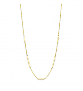 Goud anker collier met staafjes 1 mm 45 cm - 3230245