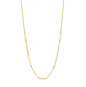Goud anker collier met staafjes 1 mm 45 cm - 3230245
