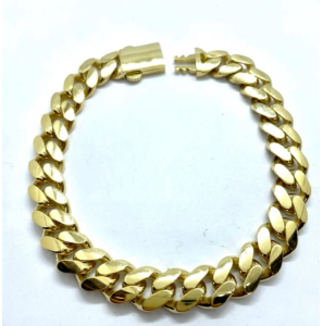 Goud armband gourmet geslepen 11 mm bakslot  22 cm - 3230255