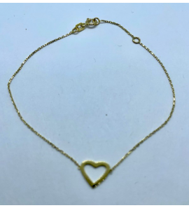 Goud armband hartje open 17-19 cm - 3230259