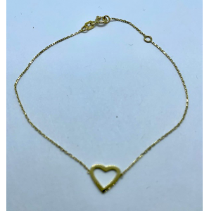 Goud armband hartje open 17-19 cm - 3230259