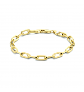Gouden armband rechthoek jasseron 4 mm 19 cm - 3230263
