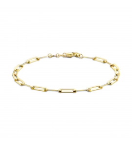 Goud armband paperclip extra small 19.5 cm - 3230264