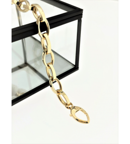 Goud collier vlakke navette 8 mm 4 mm 45 cm - 3230269