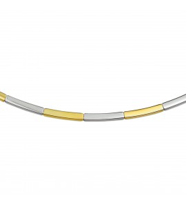 Goud bicolour choker staafjes3 mm 45 cm - 3230273