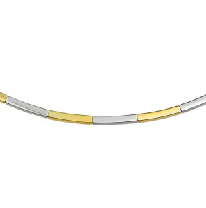 Goud bicolour choker staafjes3 mm 45 cm - 3230273