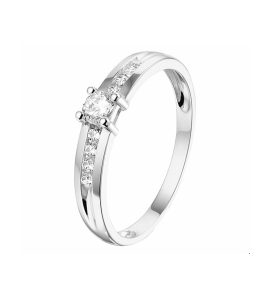 Wit Goud damesring zirkonia - 1414