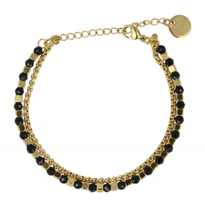 My Bendel armband dubbel met zwarte kristallen - 3230307