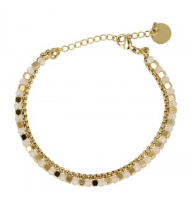 My Bendel armband dubbel met roze kristallen - 3230308