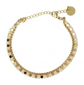 My Bendel armband dubbel met roze kristallen - 3230308