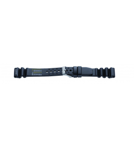 Horlogeband kunststof "duiker" PU zwart 24-26 mm - 3230352