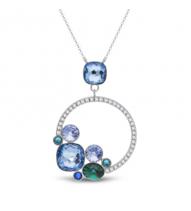 Spark KALEIDOSCOPE Necklace Aquamarine, Emerald, L. Sapphire, Capri Blue, Blue Zircon - 3230364