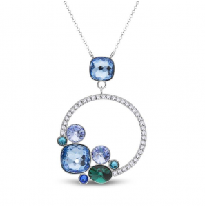 Spark KALEIDOSCOPE Necklace Aquamarine, Emerald, L. Sapphire, Capri Blue, Blue Zircon - 3230364