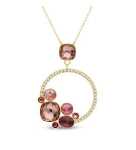 Spark KALEIDOSCOPE gilded Necklace Vintage Rose, Amethyst, Rose, L. Rose, Fuchsia - 3230366