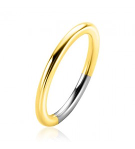 ZINZI gold plated zilveren aanschuifring met gladde bolle scheen 2mm breed ZIR2554G - 3230424