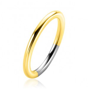 ZINZI gold plated zilveren aanschuifring met gladde bolle scheen 2mm breed ZIR2554G - 3230424