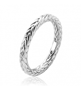 ZINZI zilveren ring met sierlijk gevlochten touweffect 2,6mm breed ZIR2553 - 3230427