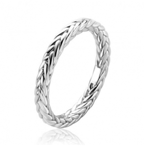 ZINZI zilveren ring met sierlijk gevlochten touweffect 2,6mm breed ZIR2553 - 3230427