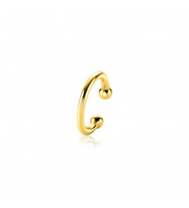 ZINZI gold plated zilveren ear cuff gladde buis per stuk geprijsd ZIO-CUFF1G - 3230435