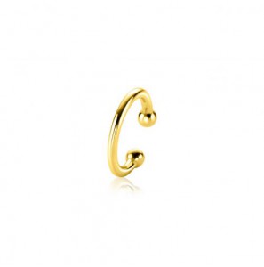 ZINZI gold plated zilveren ear cuff gladde buis per stuk geprijsd ZIO-CUFF1G - 3230435
