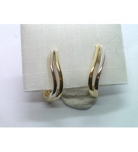 Goud klap oorringen bicolour - 3230666