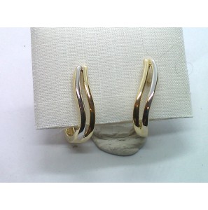 Goud klap oorringen bicolour - 3230666