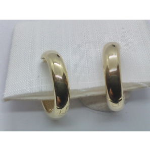 Goud klap oorringen 15x3.5 mm - 3230674