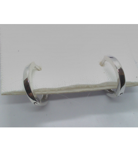 Wit Goud klap oorringen 11x1.4 mm - 3230676