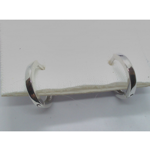 Wit Goud klap oorringen 11x1.4 mm - 3230676