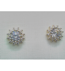 Goud oorknop antourage zirkonia 7 mm - 3230682