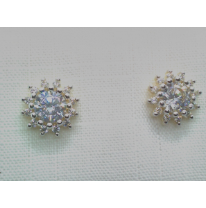 Goud oorknop antourage zirkonia 7 mm - 3230682