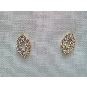 Goud oorknop met zirkonia 4.5x7.5 mm - 3230686