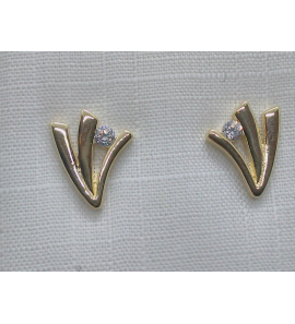 Goud oorknop met zirkonia - 3230688