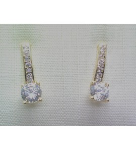 Goud oorknop met zirkonia - 3230691